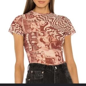 Miaou Mini Tee in Wanted Red